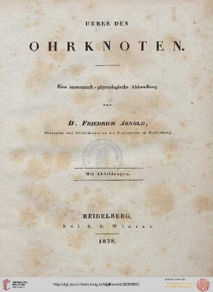 Über den Ohrknoten : eine anatomisch-physiologische Abhandlung