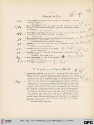 Arbeiten in verschiedenem Metall (Nr. 22-57)