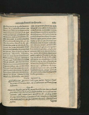 Pars Quarta. Qua aestimatur Quarta Causa, quae movit Ducem Christianum Wilhelmum, ut a Lutheranis ad Pontificios deficeret.