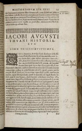 Liber Trigesimus Primus.