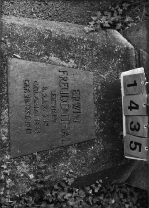 Grabstein 1435 [Hahn S. 70 Grab-Nr. 2043]: Grabstein 1435 (Detailaufnahme) [Hahn S. 70 Grab-Nr. 2043]