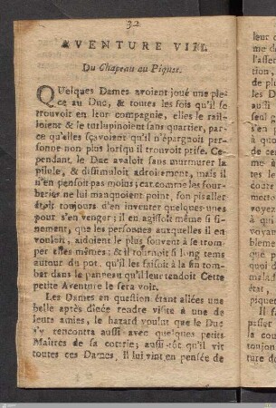 Aventure VIII. Du Chapeau au Piquet.