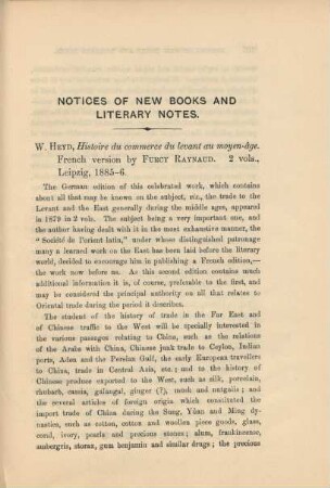 Notices of new books and literary notes