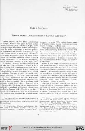 N.S. 1.1995: Brama zamku Lubomirskich w Nowym Wiśniczu