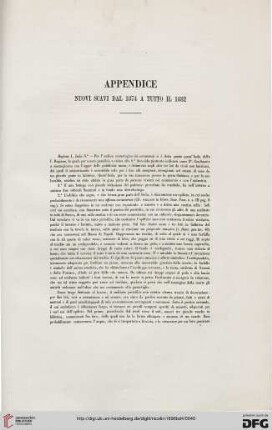 Appendice: Nuovi scavi dal 1874 a tutto il 1882