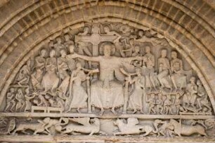 Frankreich. Limousin. Correze. Beaulieu sur Dordogne. Eglise Saint Pierre. Abteikirche. Südportal. Tympanon. Romanische Skulpture von 1125