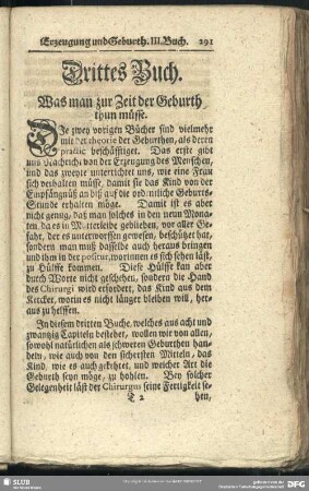Drittes Buch. Was man zur Zeit der Geburth thun müsse