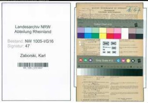 Entnazifizierung Karl Zaborski , geb. 17.04.1899 (Angestellter)