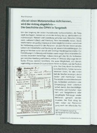 Ralf Stuchlik. >>Da wir einen Motoromnibus nicht kennen, wird der Antrag abgelehnt<< - Die Geschichte des ÖPNV in Tangstedt.