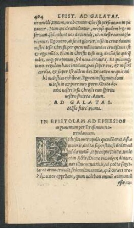 In Epistolam Ad Ephesios argumentum per Erasmum Roterodamum.