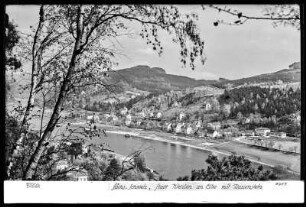 Sächsische Schweiz, Pötzscha an der Elbe mit Rauenstein