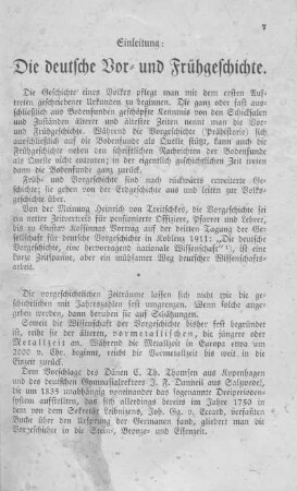 Einleitung: Die deutsche Vor- und Frühgeschichte
