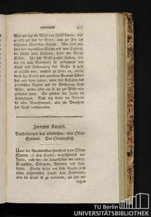 Zweytes Kapitel. Eintheilungen des nördlichen oder Ober-Syriens. Der Orontesfluss.