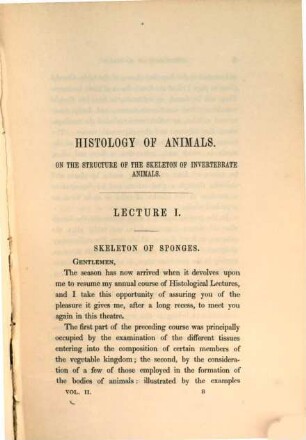 Lectures on histology, delivered at the Royal College of Surgeons of England, in the session 1850 - 51, 2