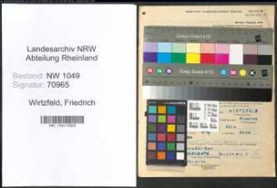 Entnazifizierung Friedrich Wirtzfeld , geb. 03.07.1912 (Angestellter)