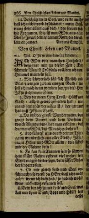 Von Christl. Leben und Wandel.
