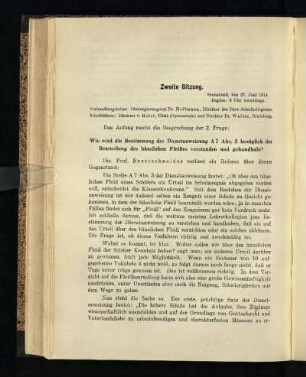 Zweite Sitzung : [Verhandlungsbericht]