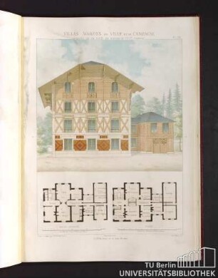 Villas, maisons de ville et de campagne. Composées sur les motifs des maisons de Paris moderne. Rez-de-chaussée. 1er etage.