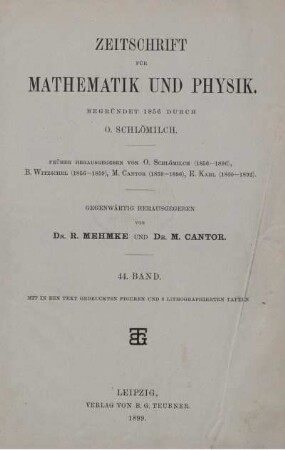 44: Zeitschrift für Mathematik und Physik