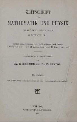 44: Zeitschrift für Mathematik und Physik