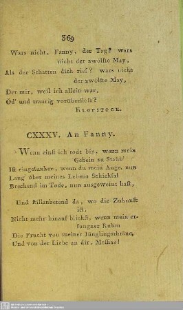 CXXXV. An Fanny