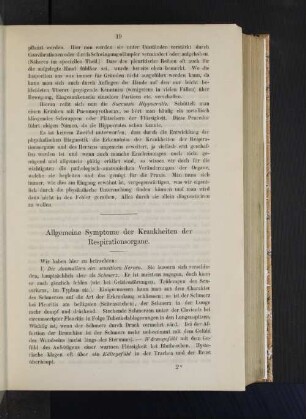 Allgemeine Symptome der Krankheiten der Respirationsorgane.
