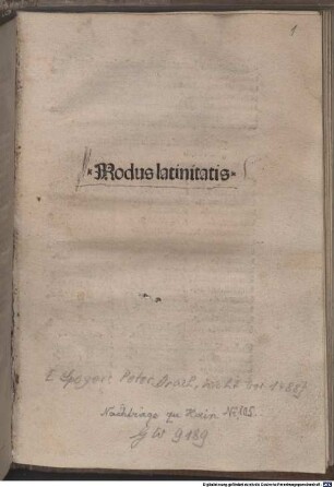 Modus latinitatis; De orthographia : Im Anhang Regulae de arte dicendi und de accentu, Nomina numeralia, Formeln, Synonyma und Adverbien