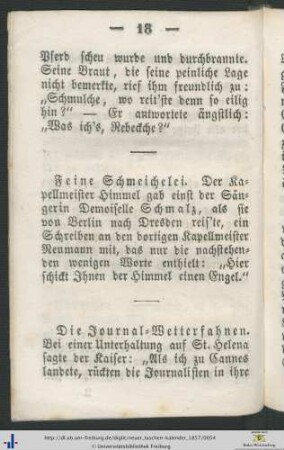 Feine Schmeichelei.