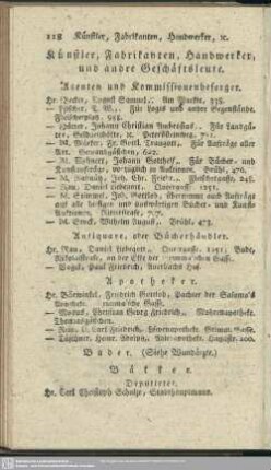 Künstler, Fabrikanten, Handwerker und andre Geschäftsleute