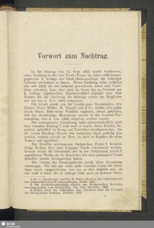 Vorwort zum Nachtrag