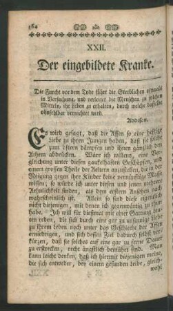 XXII. Der eingebildete Kranke