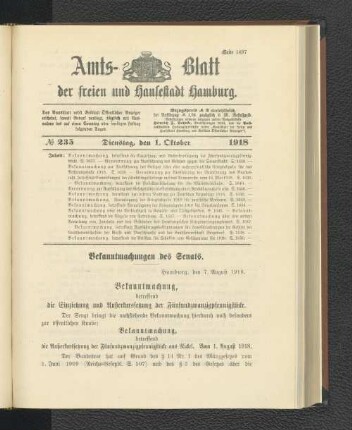 No. 235, 1. Oktober 1918