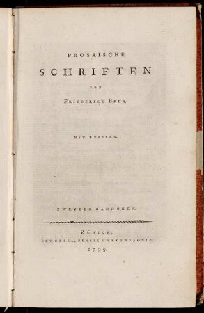 2: Prosaische Schriften. Zweytes Bändchen