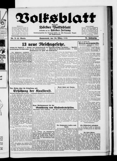 Titelseite einer Zeitung