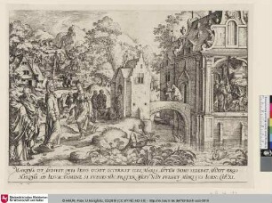 [Jesus kommt am Haus des verstorbenen Lazarus an, Martha kommt ihm entgegen; Christ arriving nearby the house of Lazarus]