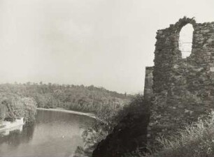 Halle (Saale), Blick von der Burg Giebichenstein über die Saale nach Nordosten