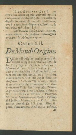 Caput XII. De Mundi Origine.