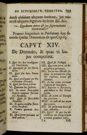 Caput XIV. De Dominio, & quae vi hujus competunt.