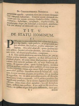 Tit. V. De Statu Hominum