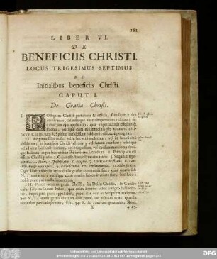 Locus Trigesimus Septimus De Initialibus beneficiis Christi.
