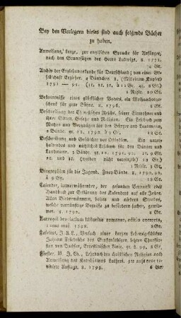 Bey den Verlegern dieses sind auch folgende Bücher zu haben.