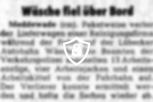 Wäsche fiel über Bord