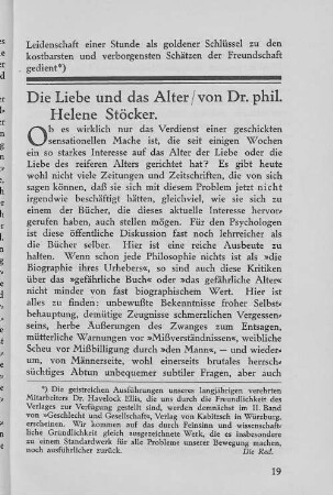 Die Liebe und das Alter