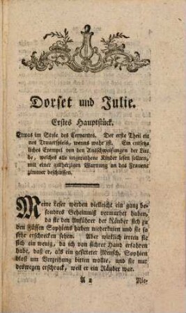 Dorset und Julie : Eine Geschichte der neuern Zeiten, Zweyter Band