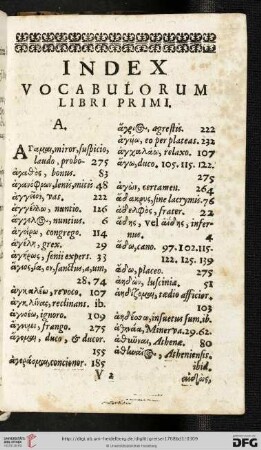 Index vocabulorum libri primi
