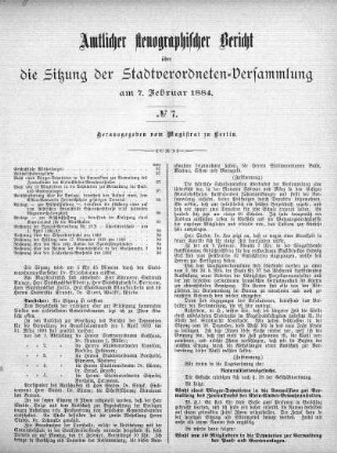 No. 7, 7. Februar 1884