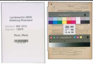 Entnazifizierung Maria Roos , geb. 13.06.1895 (Lehrerin)
