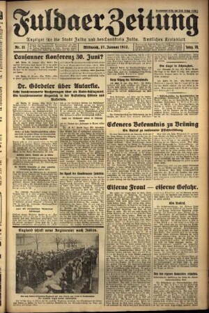 Erste Ausgabe vom Mittwoch, den 27. Januar 1932.