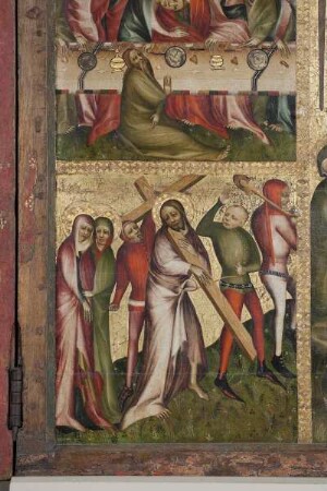 Hochaltar — Szenen aus der Legende um Jesus Christus — Kreuzigung Christi mit Passionsszenen — Kreuztragung