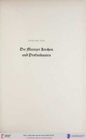 Zweiter Teil: Die Mainzer Kirchen und Profanbauten